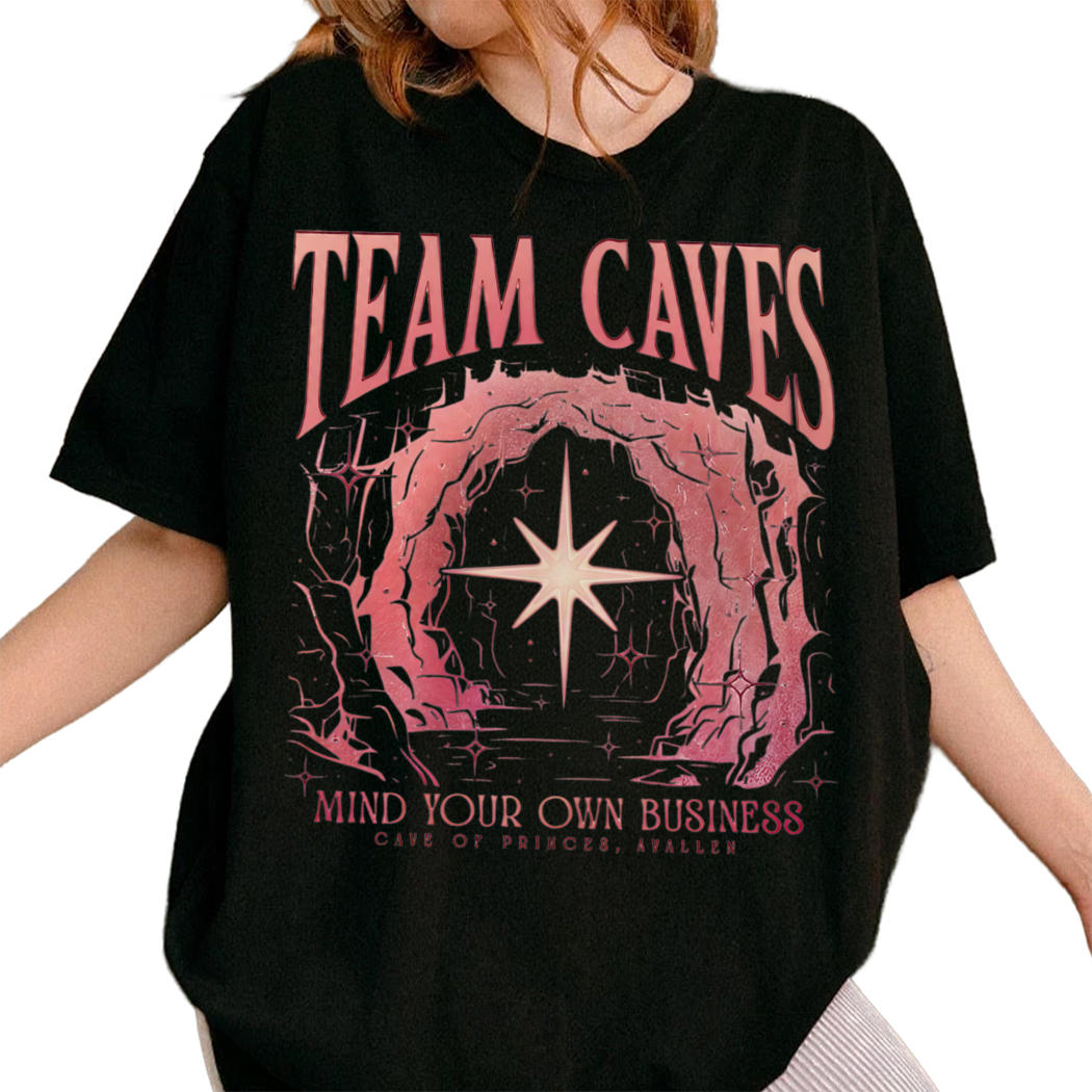 Team Caves Crescent City Fan Shirt - House of Flame and Shadow Avallen Fae Bryce Quinlan SJM Merch