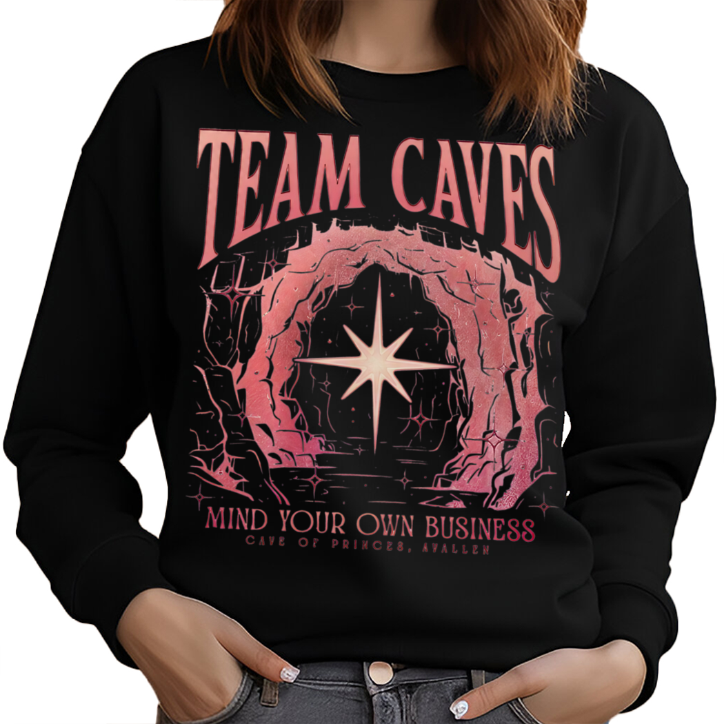 Team Caves Crescent City Fan Shirt - House of Flame and Shadow Avallen Fae Bryce Quinlan SJM Merch